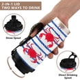 thumbnail image 4 of 500ml Double-Wall Vacuum Insulated Tumblers Stainless Steel Coffee Tumbler with Ceramic Coating Red Crabs and Blue Stripes, 4 of 8