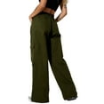 thumbnail image 5 of Liacowi Women Juniors Casual Baggy Cargo Pants Wide Leg Trousers Loose Oversized Hippie Punk Sweatpants Joggers Streetwear with Multiple Pocket, 5 of 6