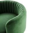 thumbnail image 6 of Armchair Swivel Accent Tufted Chair, Black Green, Velvet, Modern Contemporary, Living Lounge Cafe Room Hotel Lobby Hospitality, 6 of 7