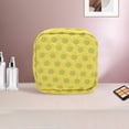 thumbnail image 5 of Bolsas de Maquillaje Viaje de Puntos Cuadrados Versátiles 1 Pc Únicas Amarillo Gris Poliéster, 5 of 5
