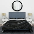 thumbnail image 3 of Designart "Noir Curves in Silk Fractal Patterns IV" Abstract Fractal Bedding Covert Set - Abstract Black Modern Bed Set With 2 Shams, 3 of 5