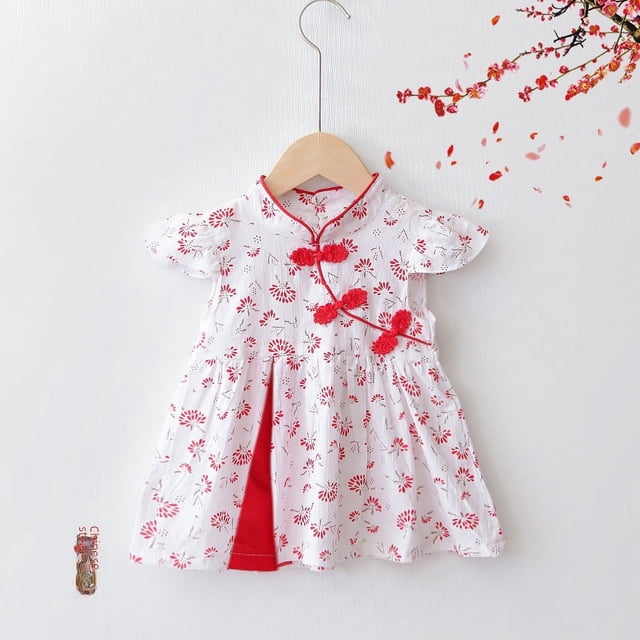 Vestido de niña Vestido de verano Vestido antiguo fino para niña Cheongsam de verano para niña