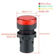 thumbnail image 2 of Unique Bargains 4Pcs AC/DC 12V Indicator Lights Red+Green+Yellow LED Flush Panel Mount 7/8' 22mm, 2 of 5