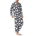 thumbnail image 2 of Hirioo Cute Basebal for Men's Pajama Sets 2 Piece Pjs Men's Long-Sleeved Pajama Set Button Down Sleepwear,S-XXL-Small, 2 of 7