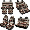 thumbnail image 3 of Uorisanigo Horse Aztec 10 Pieces Cars Seat Covers Full Set with Steering Wheel Cover and Car Water Cup Coaster Car Seat Belt Pad Cover and Keychains Comfortable Elastic Suitable for Cars, SUVs, 3 of 7
