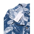thumbnail image 5 of COOFANDY Mens Hawaiian Shirt Short Sleeve Buttoon Down Shirts Casual Tropical Floral Summer Linen Shirts Palm Leaf-blue M, 5 of 5