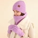 thumbnail image 3 of Conjunto de tres piezas de gorro y bufanda de invierno con forro polar y pantalla táctil para exteriores, resistente al frío, de punto grueso y resistente al frío, 3 of 6