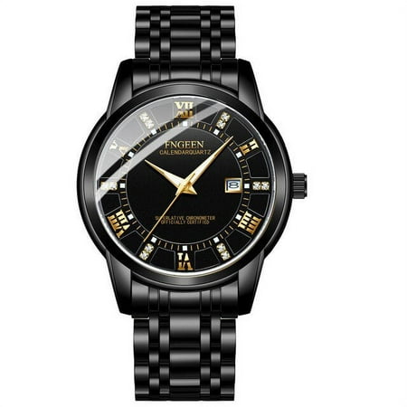 Men Fashion Business Clock Top Brand Luxury Crystal Full Steel Watch Waterproof Casual Date Quartz Wristwatch Relogio Masculino