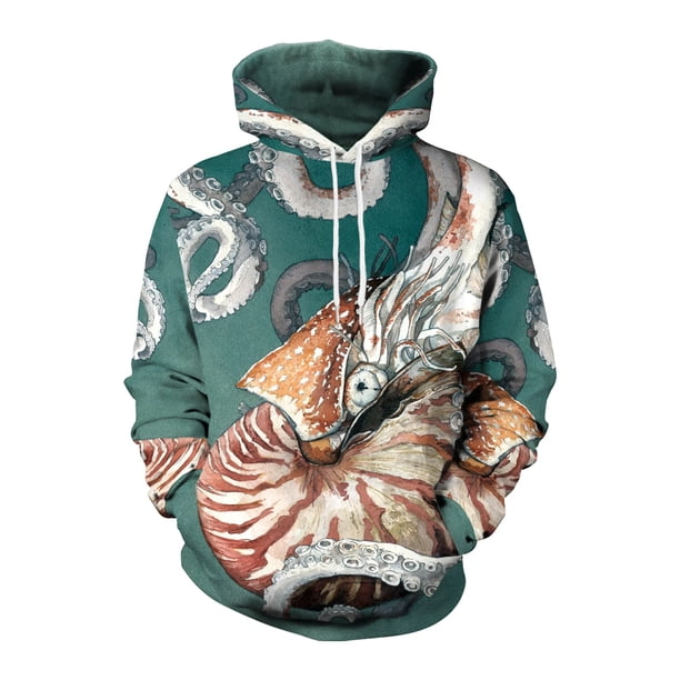 Sudadera con capucha de gran tamaño para hombre, ropa de calle suelta con estampado de trébol, cefalopod, Harajuku, ropa con bolsillo para el día de Santa Pa e Irlanda