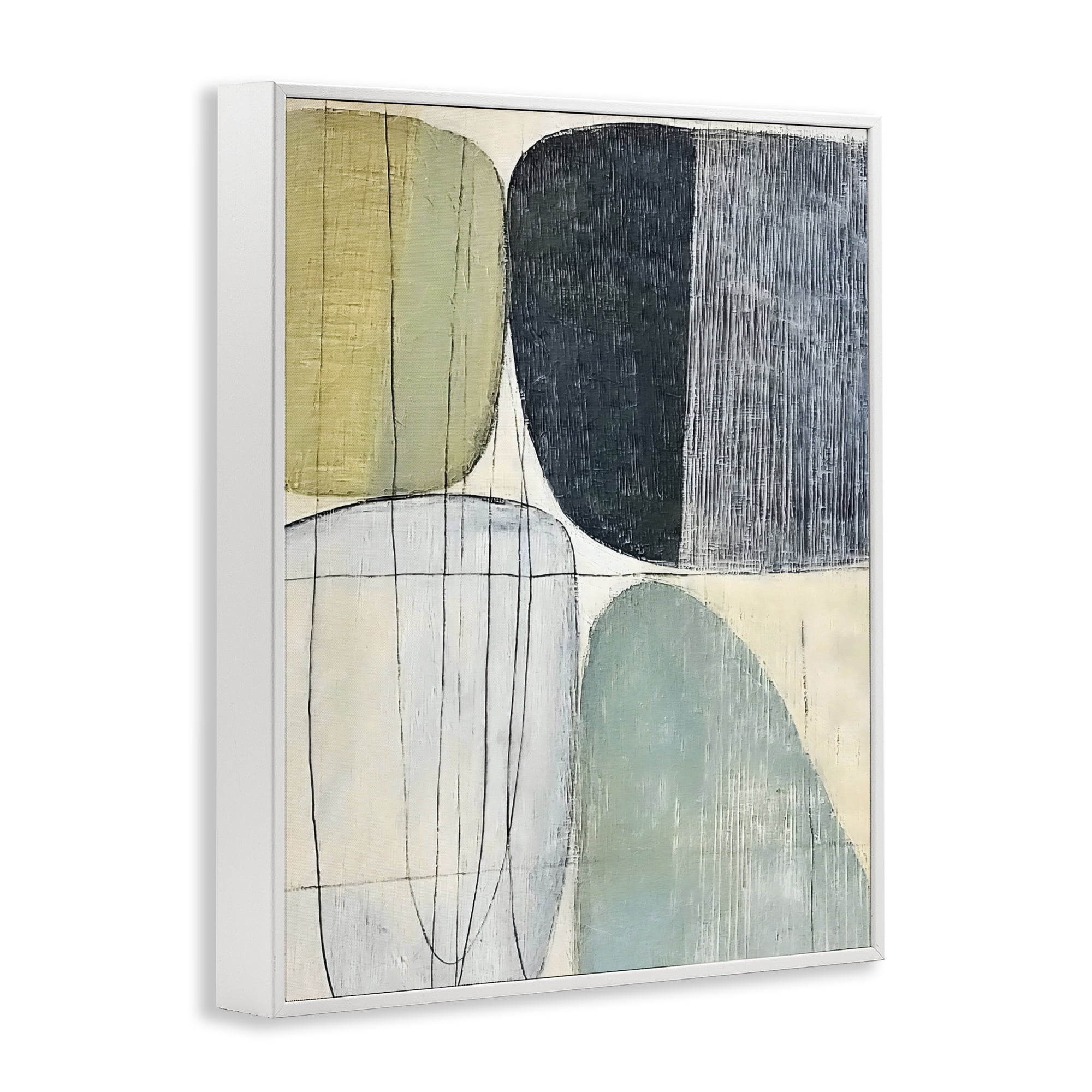 Stupell Industries Modern Organic Composition White Framed Giclee Art, design by Riley B