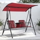 thumbnail image 2 of Columpio de Porche para 2 Personas – Dosel Ajustable – Bolsa Térmica – Portavasos – Mesa Giratoria – Acero – Jardín, Balcón y Piscina, 2 of 11