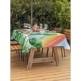thumbnail image 2 of St Patrick's Day Outdoor Tablecloth - 60x120 Inch Rectangle Dining Table Cover, Green Gnomes Shamrock Cloud Plants Rainbow Waterproof Outdoor Table Cloth with Umbrella Hole & Zipper for Picnic/Patio, 2 of 7