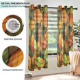 thumbnail image 3 of Yayeee Window Curtains Light Filtering 63"x42" Grommet Panel Pair Home Living Room Decor, Green Retro Leaves, 3 of 7