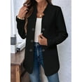 thumbnail image 4 of Women'S Stand Collar Blazer Jacket Casual Long Sleeve Double Breasted Elegant Business Office Blazer Black M, 4 of 9