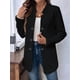 thumbnail image 4 of Blazer de Mujer con Cuello Alto, Informal, de Larga, Cruzado, Elegante, para Oficina y Negocios Negro XL, 4 of 9