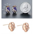 thumbnail image 3 of Leafael Wish Stone Stud Earrings with Tanzanite Purple Birthstone Crysal for February, 18K Rose Gold Plated, 3 of 8