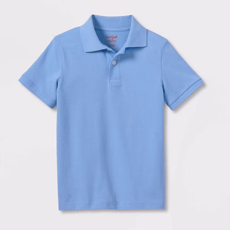 Cat & Jack Pique Polo Shirt, Short Sleeve, Boy's Medium