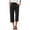 *Black, variant on Women's Stretch Waist Cargo Capri Pants with Pockets and Zip,Casual Outdoor Hiking Cropped Trousers Khaki,Womens Plus L