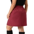 thumbnail image 4 of DARING DIVA Women's Plus Size with Pockets Mini Corduroy Skirt 3X Burgundy, 4 of 6