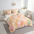 thumbnail image 3 of Feelyou Kawaii Gingerbread Man Bedding Comforter Set 7 Pieces, Christmas Dessert House Full Bedding Set, Teens Kids Boys Girls Reversible Fitted Sheet Flat Sheet, Super Cozy Room Decor, 3 of 7