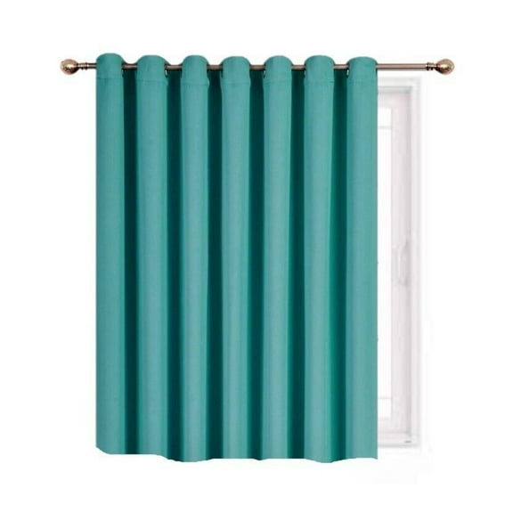 Window Treatment K100 Panel Thermal Insulated Top Grommet Blackout Curtains/Drapes for Bedroom, Living Room, Divider Room, Sliding Door Patio Extra Wide (1 Panel 100" wide X 84" long TEAL color )