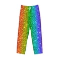 thumbnail image 4 of Daiia Glitter Rainbow Men's Sleep Pant with Pockets and Drawstring,Pajama Pants-X-Large, 4 of 9