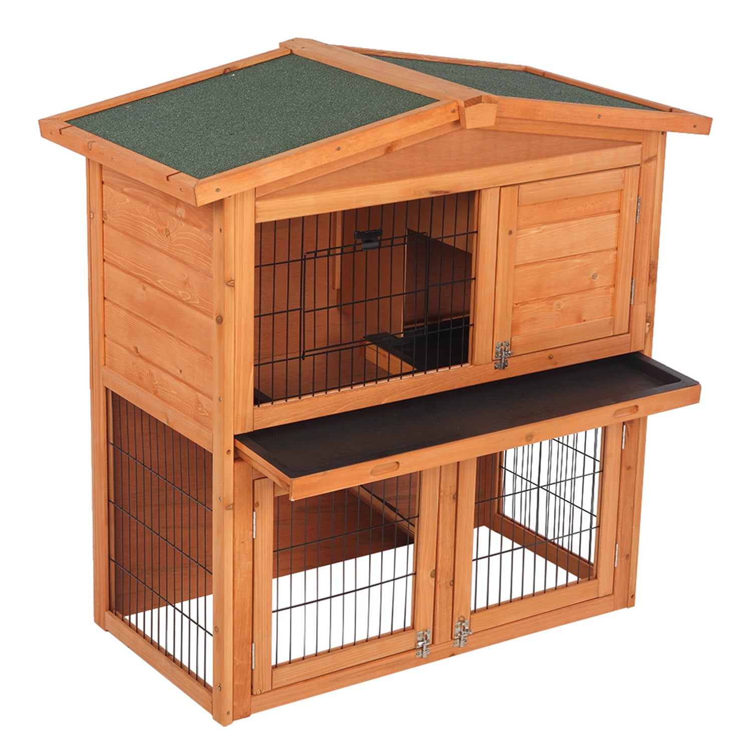 Pefilos 40 Inch Wooden Rabbit Hutch Triangle Roof Waterproof Bunny House A-Frame Pet Cage Wood Small House Poultry Cage, Orange Pefilos 40 Inch Wooden Rabbit Hutch Triangle Roof Waterproof Bunny House A-Frame Pet Cage Wood Small House Poultry Cage, Orange