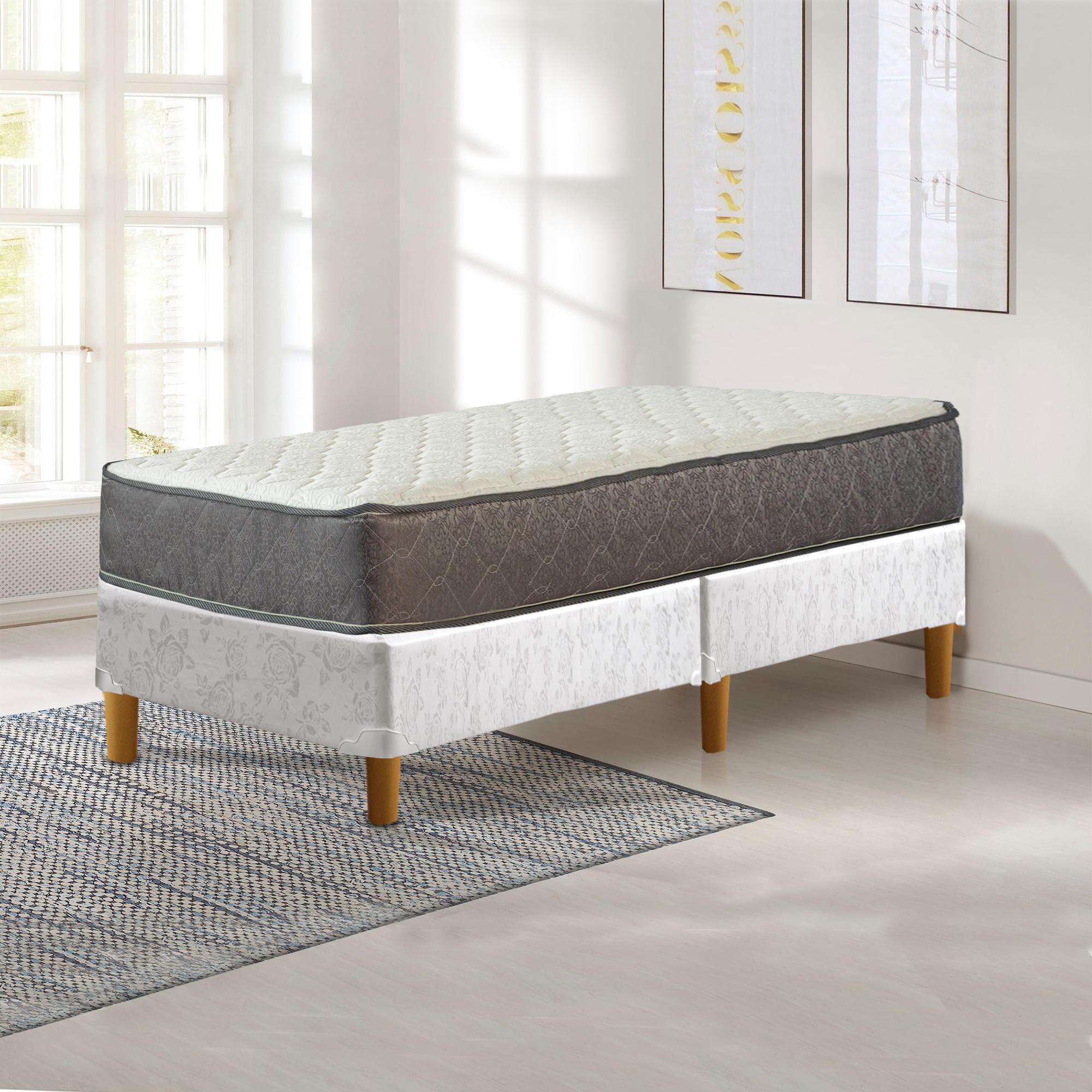 Gowtun 10Inch Pocketed Coil Rolled Medium Plush Mattress And 8 inch