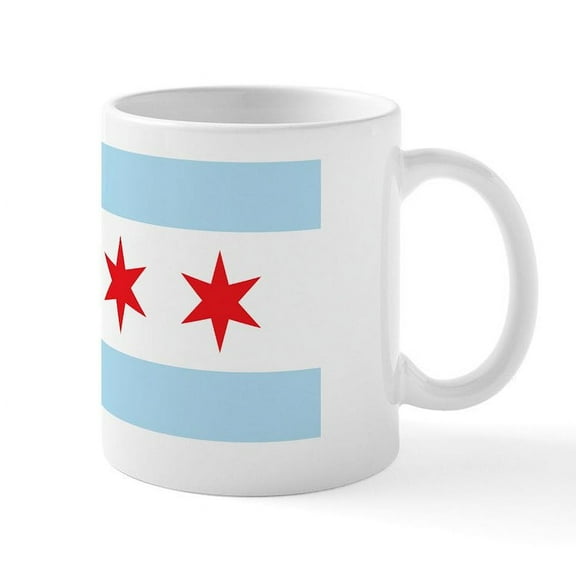 CafePress - Chicago Flag White Background Mug - 11 oz Ceramic Mug - Novelty Coffee Tea Cup
