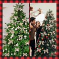 thumbnail image 6 of 2 Rolls Christmas Buffalo Plaid Wired Edge Ribbons Christmas Tree Burlap Fabric Craft Ribbon Wrapping Ribbon with Checkered Edge, 6Yards/Roll, 6 of 6