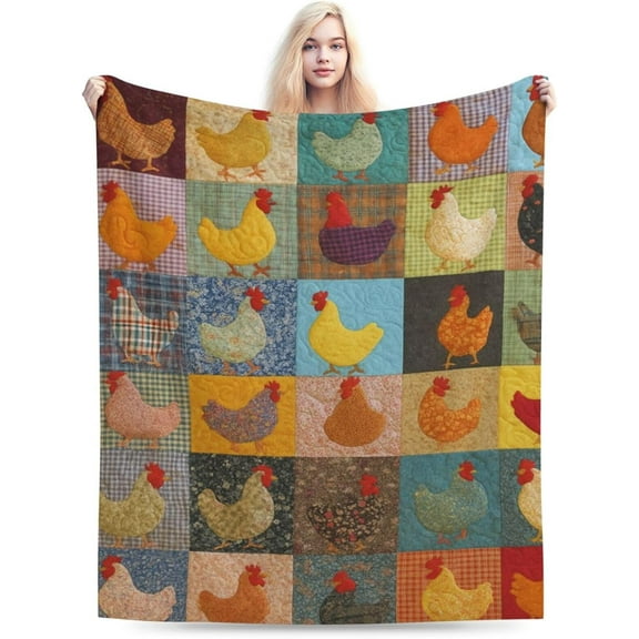 Kuscheln Chickens Throw Blanket Soft Lightweight Warm Fluffy All Season Flannel Blankets for Bed Living Room Home Decor