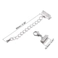 thumbnail image 2 of 5Sets Ribbon Crimp Clamp Ends Lobster Claw Clasps & Chain 10.5mm Stripe Silver, 2 of 6