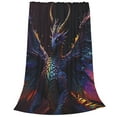 thumbnail image 2 of Fotbe Rainbow Wings Majestic Dragon Manta de Franela Acolchonada con Estampado, Súper Suave y Esponjosa, Extra Grande para Sofá, Cama, Uso Todo el Año-80"x60", 2 of 7