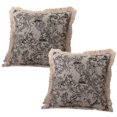 thumbnail image 1 of Fundas de almohadas para sofá, almohadas de algodón con volantes a rayas de 18 x 18 pulgadas para sala de estar, funda de almohada bohemia con cremallera o lindas almohadas para exteriores, 1 of 5