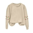 thumbnail image 5 of TTUHYWXI Christmas Sweatshirt for Women Light Sweatshirts Merry And Bright Xmas Long Sleeve Shirts Crewneck Pullover Tops (Beige, XL), 5 of 5