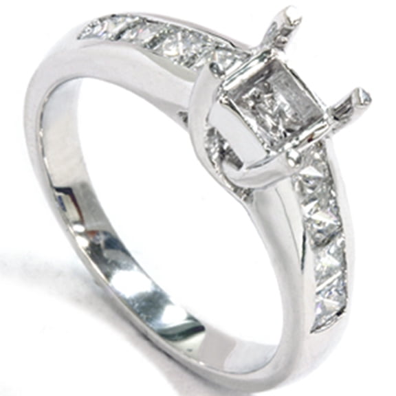 Pompeii 1ct Princess Cut Diamond Cathedral Engagement Ring Setting (G/H,SI)