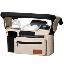 Stroller Organizer for Universal Stroller with Insulated Cup Holder & Shoulder Strap