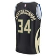 thumbnail image 3 of Men's Fanatics Giannis Antetokounmpo Black Milwaukee Bucks Fast Break Replica Player Jersey - Statement Edition, 3 of 3
