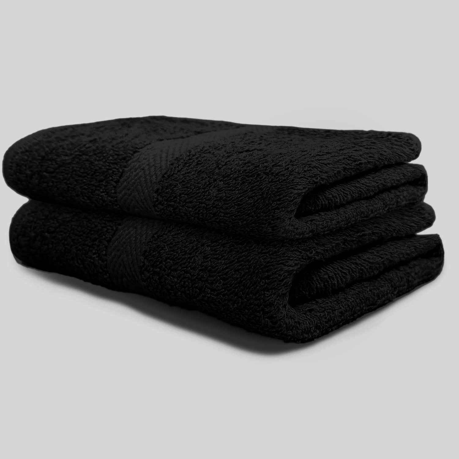 Soft Textiles 12 Pack Black Color Salon Towel Premium Hotel, Salon & Gym Hand Towels, 100% Cotton