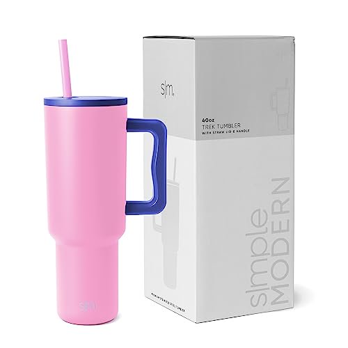 Vaso Simple Modern Trek de 1183 ml con asa y tapa con pajita