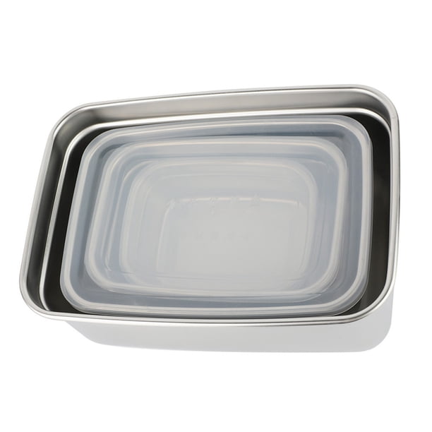 Stainless Steel Containers Storage Box Multiple Applications Practical Food Container Restaurant for Travel Canteen Easy to Store ANGGREK Otros
