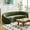 Green, variant on Kevinplus Modern Design Curved Shaped Sofa Couch for Living Room,Upholstered 3-Seat Sofa Fabric Couch,Green