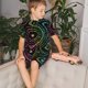 thumbnail image 3 of Balery Rainbow Glitter Conjunto de Pijama Infantil de Manga Corta con Estampado – Ropa de Dormir de Algodón Suave-4X-Large, 3 of 5