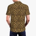 thumbnail image 3 of Balery Gold Glitter Leopard Printed Men’s Short Sleeve Polo Shirt, Midweight Men's Shirt,Golf Polo shirts -XX-Large, 3 of 8
