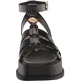 thumbnail image 2 of Sam Edelman Naima Black Leather Multi Straps Buckle Ankle Block Heel Sandals (Black, 13), 2 of 6