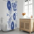 thumbnail image 2 of Extra Long 72"x84" Blue Coastal Shower Curtain Set with Hooks,Starfish Seashell Coral Bathroom Curtain,Waterproof Washable Fabric for Bathroom Decor, 2 of 5