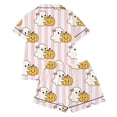 thumbnail image 4 of SJLDQY Girls' Halloween Pajama Sets Ghost Pumpkin Print Short Sleeve Shirts and Shorts 2 Piece Pj Sets Casual Sleepwear Button Down Loungewear Sets, 4 of 5