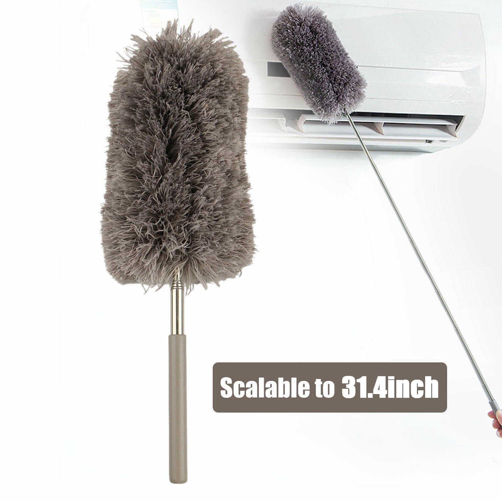 Cleaning Soft Feather Microfiber Adjustable Household Duster Dusting Brush Tool 