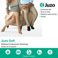thumbnail image 2 of Juzo Soft 15-20 mmHg Compression Stockings, Thigh High, Silicone Band, Closed Toe | Compression Socks for Tired, Aching or Swollen Legs, Minor Varicosities | Navy, Medium (III), 2 of 6