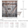 thumbnail image 5 of Rustic Shower Curtain Wooden Barn Door 84 X 72 inch Farmhouse Wood Vintage Shower Curtain Sets for Bathroom Decor Fabric Polyester Waterproof with 12 Hooks, 5 of 6